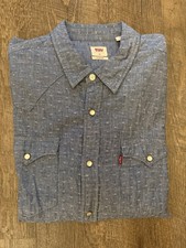 Levi's Men's Western Denim Chambray Long Sleeve Button Up Shirt XL Pearl Snaps