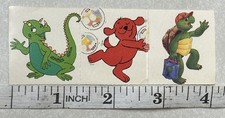 Vtg Franklin The Turtle/Clifford The Big Red Dog/Liz The Lizard Sticker Strip