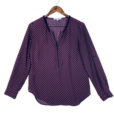 Daniel Rainn Women's Long Slv Polyester Blouse with Tiny Geometric Size S