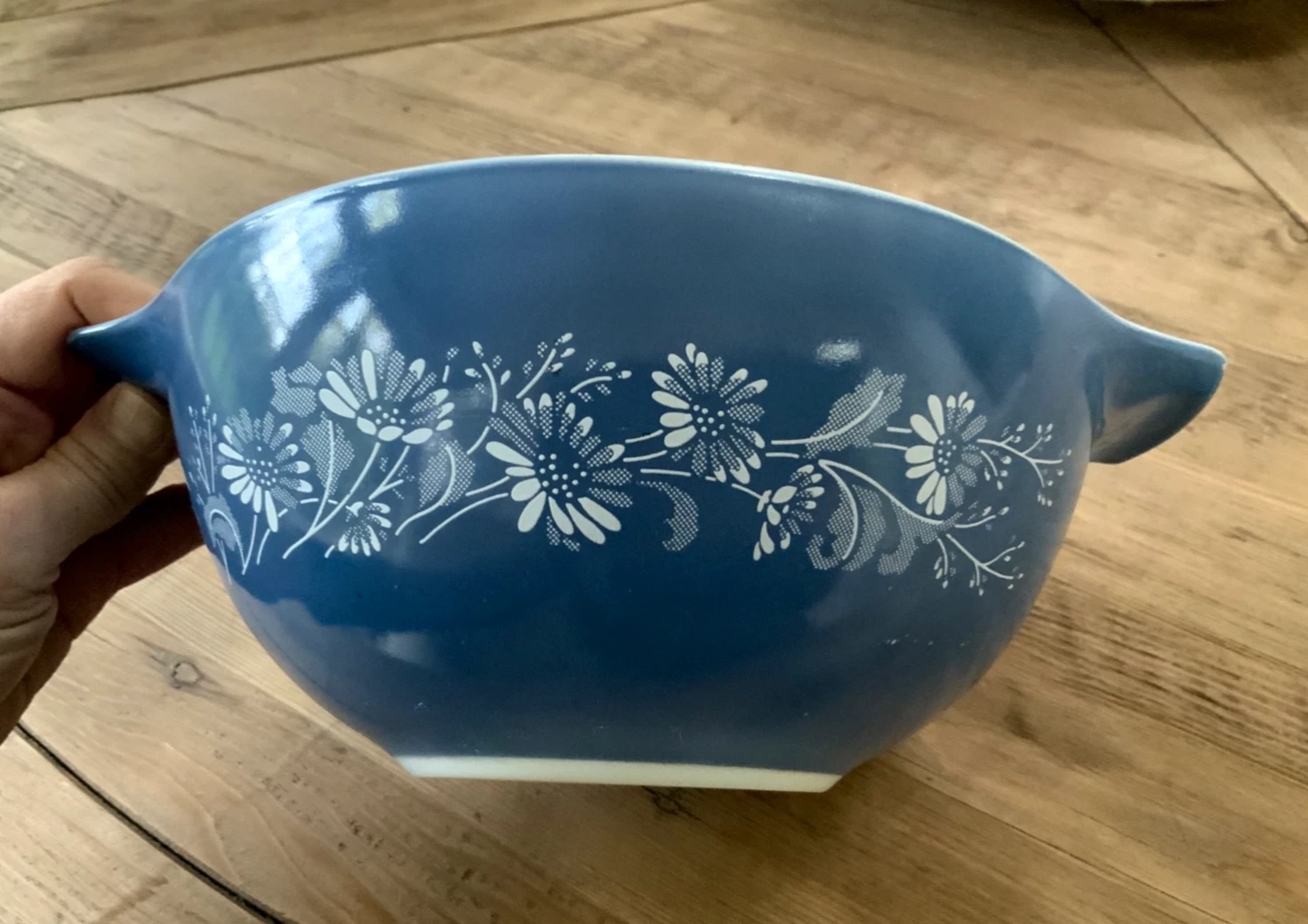 PYREX Blue Colonial Mist Cinderella Mixing Bowl #442 1.5qt Vintage