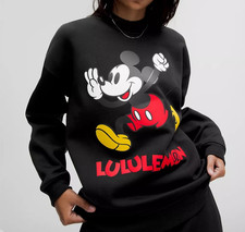 DISNEY X LULULEMON MICKEY FLEECE OVERSIZED PULLOVER BLACK XS S M L XL NWT