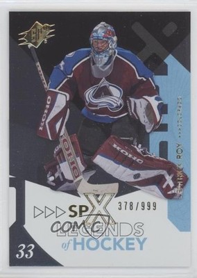 2010-11 SPx Legends of Hockey 378/999 Patrick Roy #104 HOF 7v7