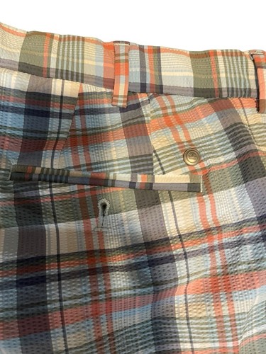 Peter Millar Shorts Mens 42 Blue Plaid Crown Crafted Matlock Seersucker Stretch - Picture 4 of 5