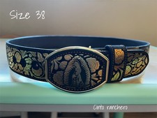 Belt Leather Cincelado Corte Laser Cowboy Cintur n Vaquero Cinto Ranchero Size38