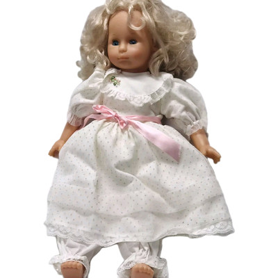 VTG. FAMOSA TODDLER DOLL 20 IN. VINYL & CLOTH ORIG. DRESS SLEEP Nancy EYES SPAIN