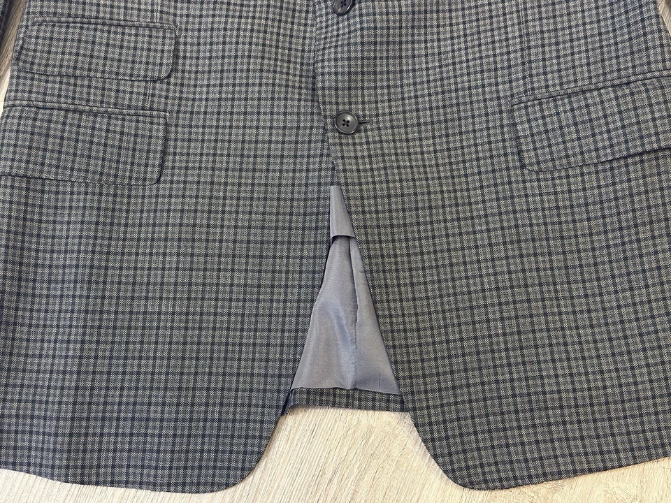 Traje Tom Ford Fit Y 2 Piezas Gris Cuadros Cuadros 100% Lana Hecho en Suiza 58R (42US) Foto 4 de 4
