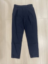 Uniqlo Women’s Striped Blue Pants Pull On Elastic Waist Sz XS 24-25