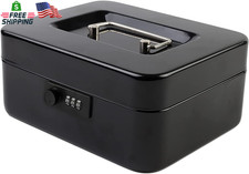 KYODOLED Cash Box with Combination Lock Safe Metal Money Box with Money Tray for