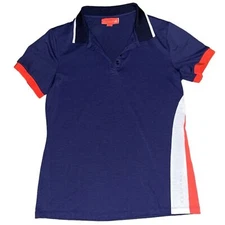 Redvanly Women’s Polo Red/White/Blue Size Medium
