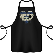Love Israel Flag Israeli Day Football Cotton Apron 100% Organic