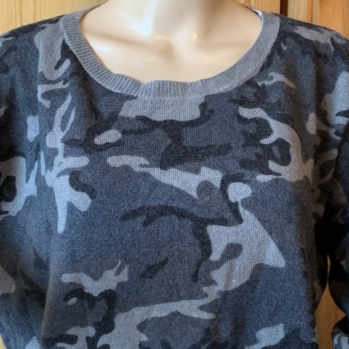 Acrobat Sweater Womens Oversized XS S Gray Wool Cashmere Camo Print Soft Comfy - Picture 3 of 16