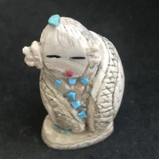 Zuni Corn Maiden Fetish Onyx by Jon Quam *SIGNED* 4256
