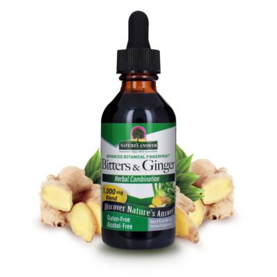 Nature's Answer Bitters and Ginger 2 Ounce - Alcohol Free, Gluten Free Digestive