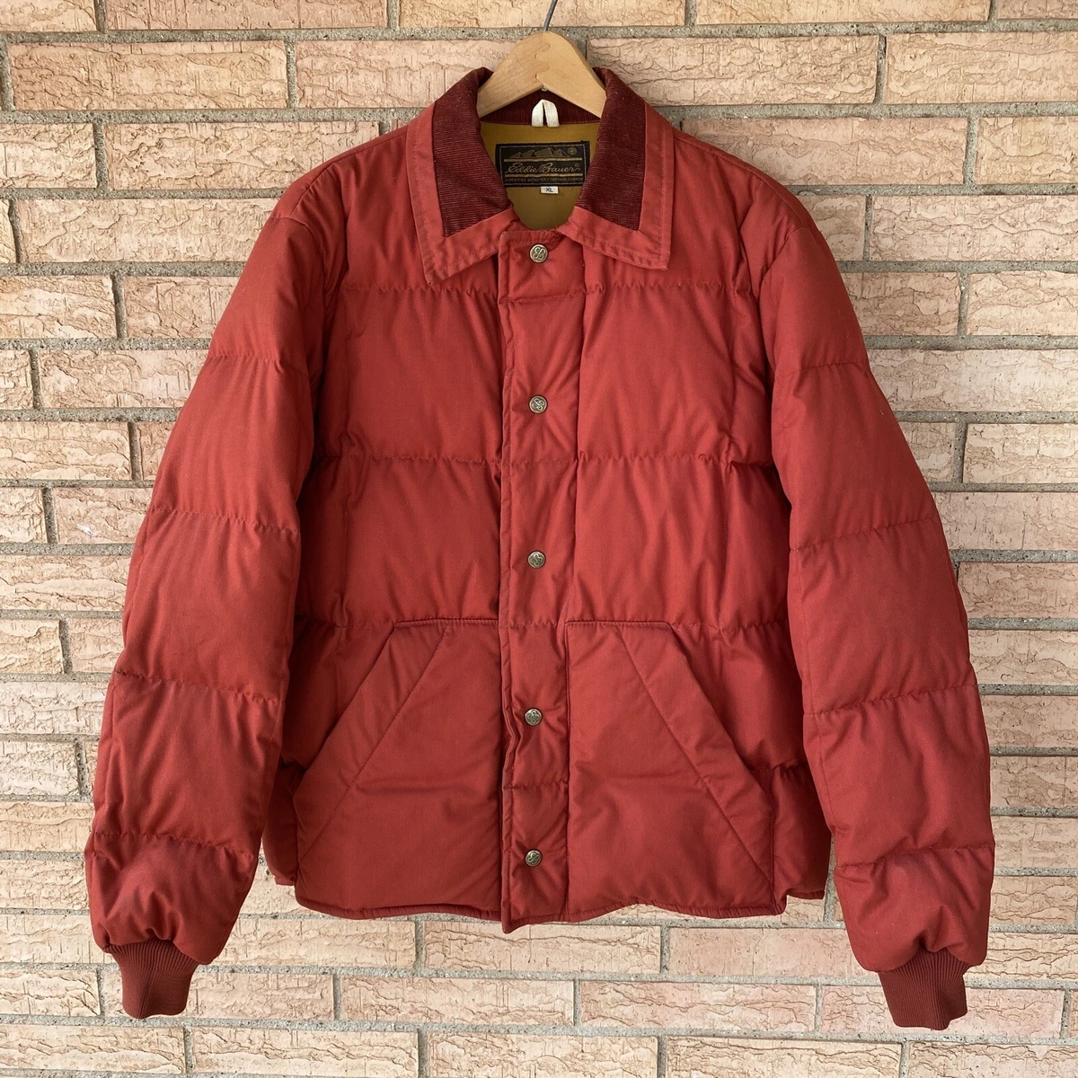 Eddie Bauer 70s-80s Vintage Black Tag Goose Down Jacket XL Brick Red gorpcore