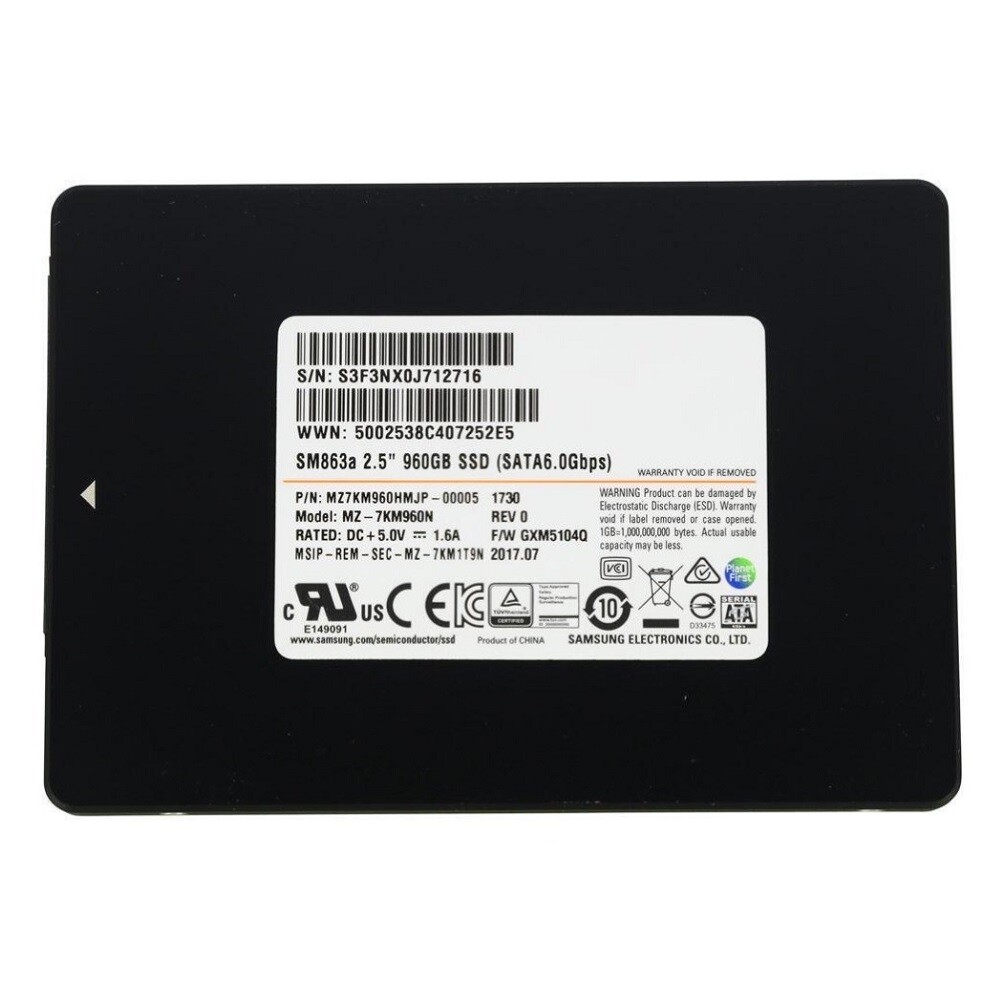 1tb Enterprise Ssd Samsung Evo 960 Sata Samsung PM863a 960GB 6g