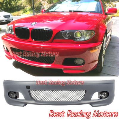 For 2004-2006 BMW E46 3-Series 2dr Coupe M-Tech II Style Front Bumper + Foglight