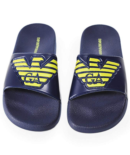 Emporio Armani Ciabatte Uomo Mare Piscina Blu Infradito estate sandali  fascia | eBay