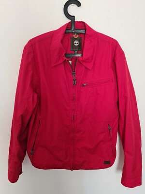 Timberland Herren wasserdichte Feldjacke durchgehender Reißverschluss Wandern Mantel Country rot Medium