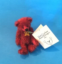 DEB CANHAM  "OLIVER" RUSTY RED MOHAIR MINIATURE 3 3/4" BEAR-JOINTED 2004