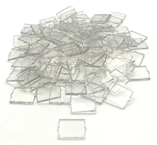 Lego 100 New Trans-Clear Glass for Windows 1 x 2 x 2 Flat Front Town Home Pieces
