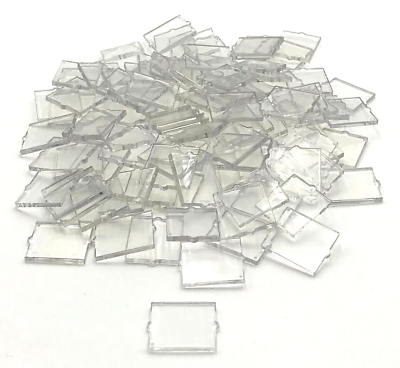#ad Lego 100 New Trans Clear Glass for Windows 1 x 2 x 2 Flat Front Town Home Pieces $6.99