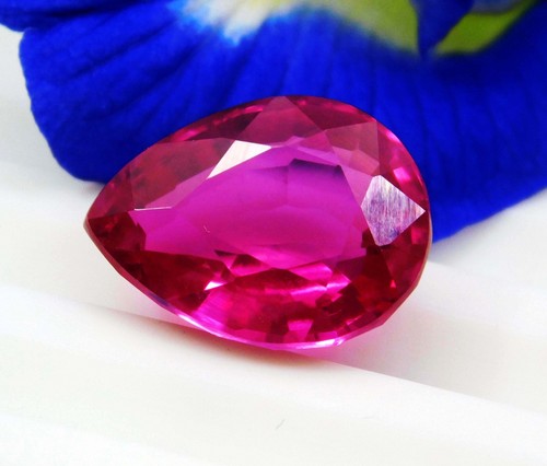 14.00 Ct Natural Mozambique Pink Ruby Pear Cut Certified Loose Gemstone
