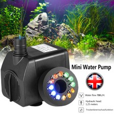 Submersible Fountain Pump with LED Light for Water Feature Outdoor Small Pond UK