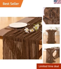 Versatile Rustic Brown Table Runner Set - 120-inch Cheesecloth for All Occasions