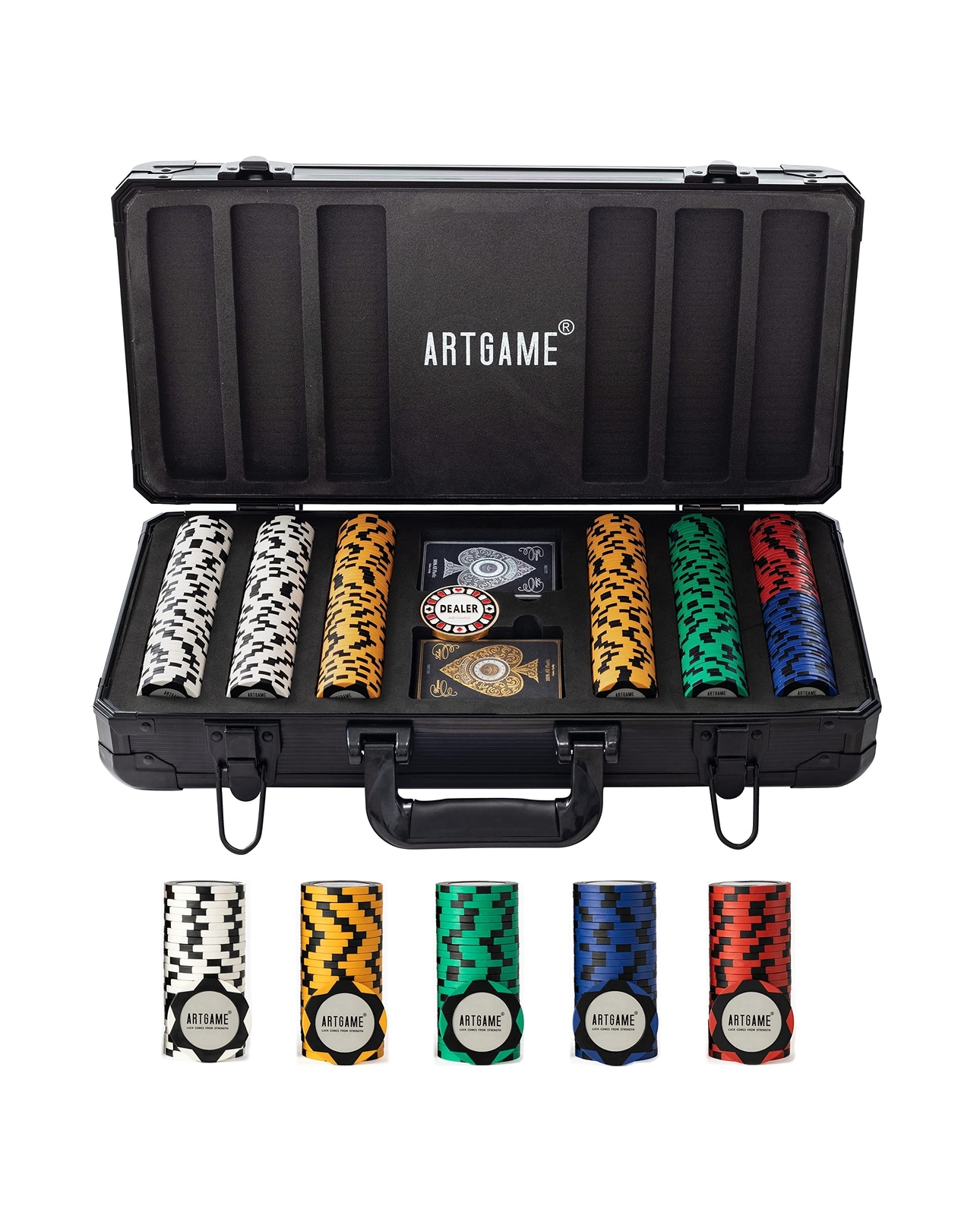ARTGAME 14 Gram Clay Poker Chip Set for Texas Hold’em, 300Pcs Casino
