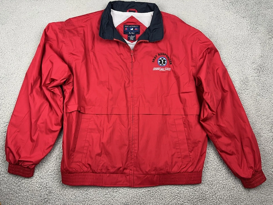 First Responder Jacket Mens XL Port Authority Full Zip EMS Channel Lock Red * - Image 2 of 4