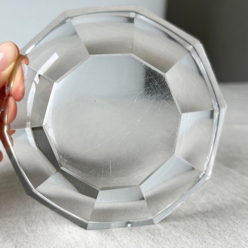 Vintage clear cut glass ashtray by Hoffmann for Moser - Picture 7 of 13