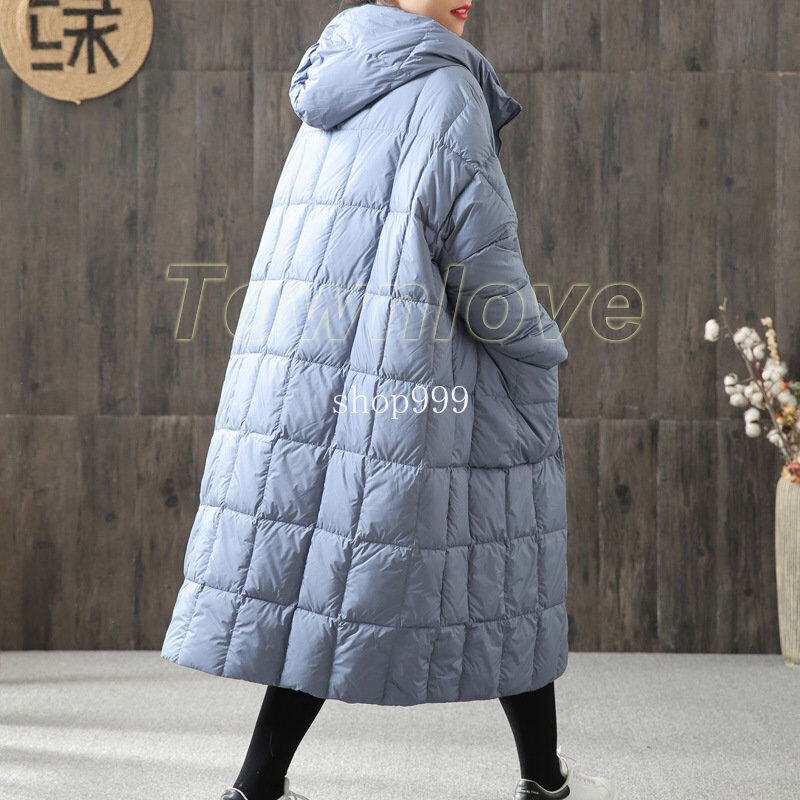 New orange duck down coat plus size womens parka hooded zippered Elegant coats
