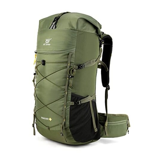 50L 60L Green Hiking Backpack for Camping Travel & Backpacking-image