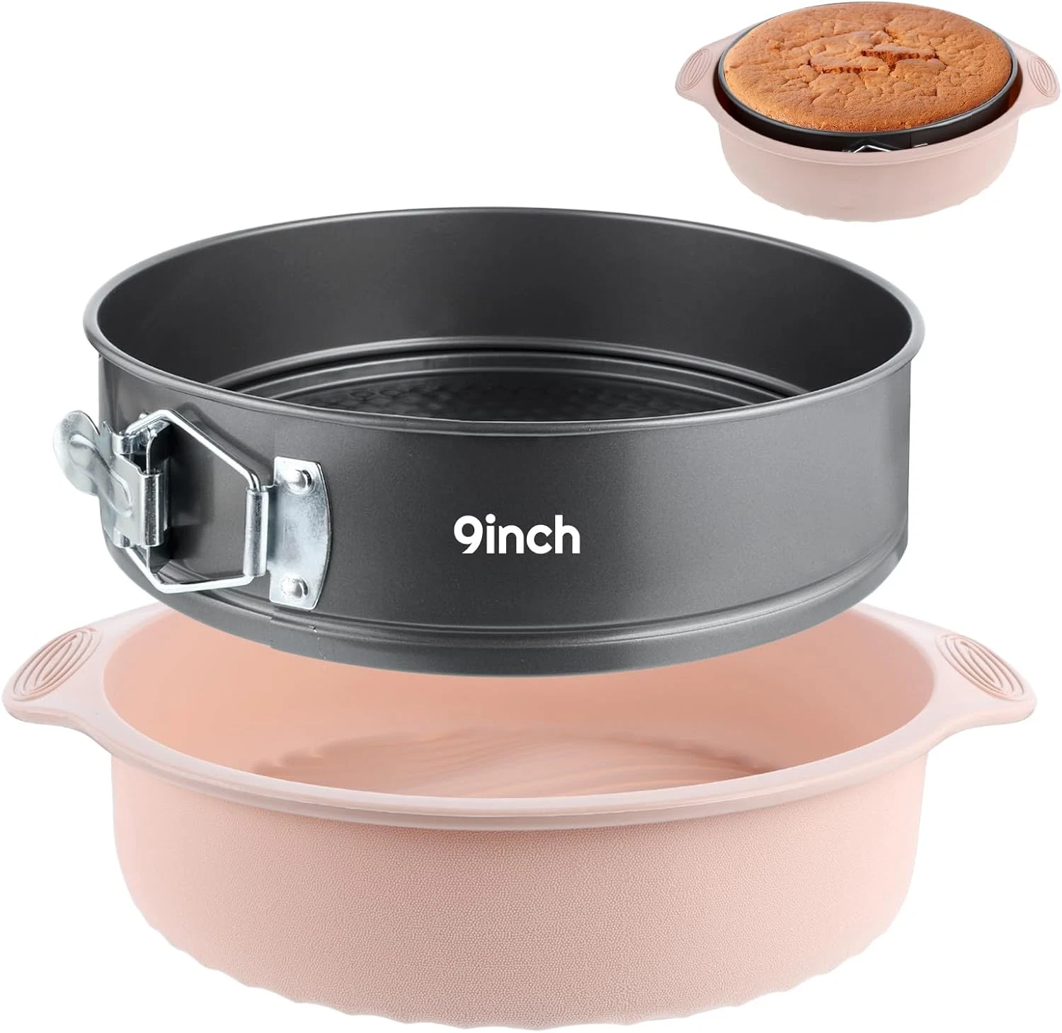 9 Inch Springform Pan with Pan Protector, Non-Stick Leakproof Springform Cake Pa