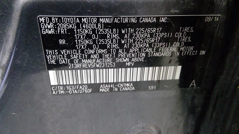 Toyota RAV4 2015 ECM 892200R012 7821 - Imagem 4 de 4