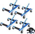4 PCS Vehicle Positioning Wheel Dolly 1500lbs Car Lift Jack with Foot Pedal Blue