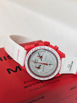 Omega x Swatch Mission to MARS Unisex Adults White Watch