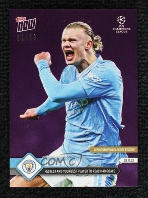 2023-24 Topps Now UEFA Champions League Purple 81/99 Erling Haaland #065 1n1o