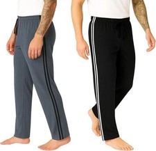 2 PACK MENS LOUNGE PANTS PYJAMAS STRIPED JOG BOTTOMS PJS NIGHTWEAR TROUSER S-3XL