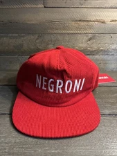 Campari Negroni Curdoroy Red Strapback Hat Cap New With Tags
