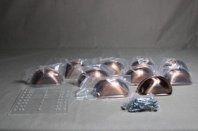 10 HARPOON Antique Copper 3'' Boring Kitchen Cabinet Pulls With Template & Screws