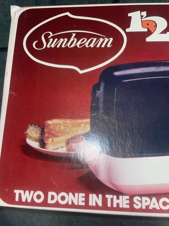 VINTAGE 1976 Sunbeam 1 or 2 Burger Grill NEW Cooks Vertically To Drain The Fat! - Image 2 of 4