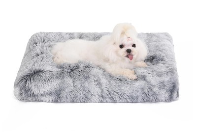 Waterproof Crate Bed, Plush Dog & Cat Bed with Removable Washable Cover, Faux...