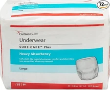 Incontinence Underwear for Men and Women, Disposable Adult Diaper Large 72 Count