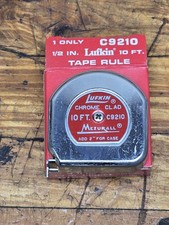 Vintage NOS Lufkin Mezurall 10ft Tape Measure Rule C9210 Chrome Clad NEW