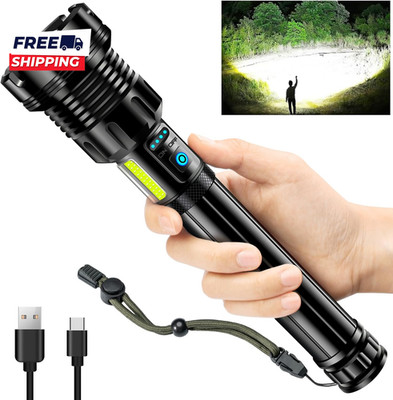990000 High Lumens Flashlights Rechargeable with COB Work Light Super Bright LED