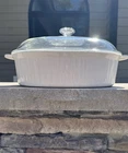 VTG PYREX 4L F-14-B Large Covered Casserole, Lid F-14-C, BEAUTIFUL!
