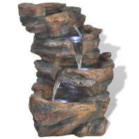 Zimmerbrunnen Mit Led-Beleuchtung Polyresin Deko Wasserfall