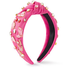 Western Jeweled Knotted Headband - Cowgirl Boots Hat Rhinestone Crystal Embellis