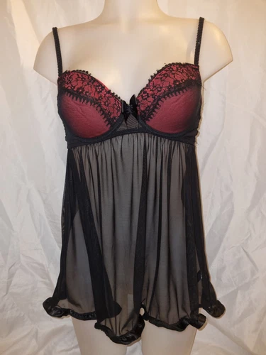 UNDERCOVER Abito chemise sexy babydoll con ferretto nero orgous SECRET POSSESSION taglia 34B